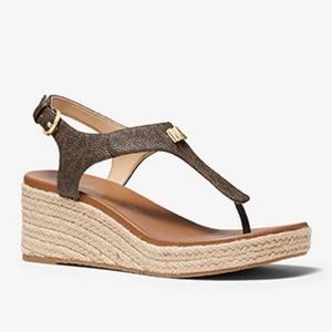 MK “Laney” Logo Espadrille Wedge Sandal